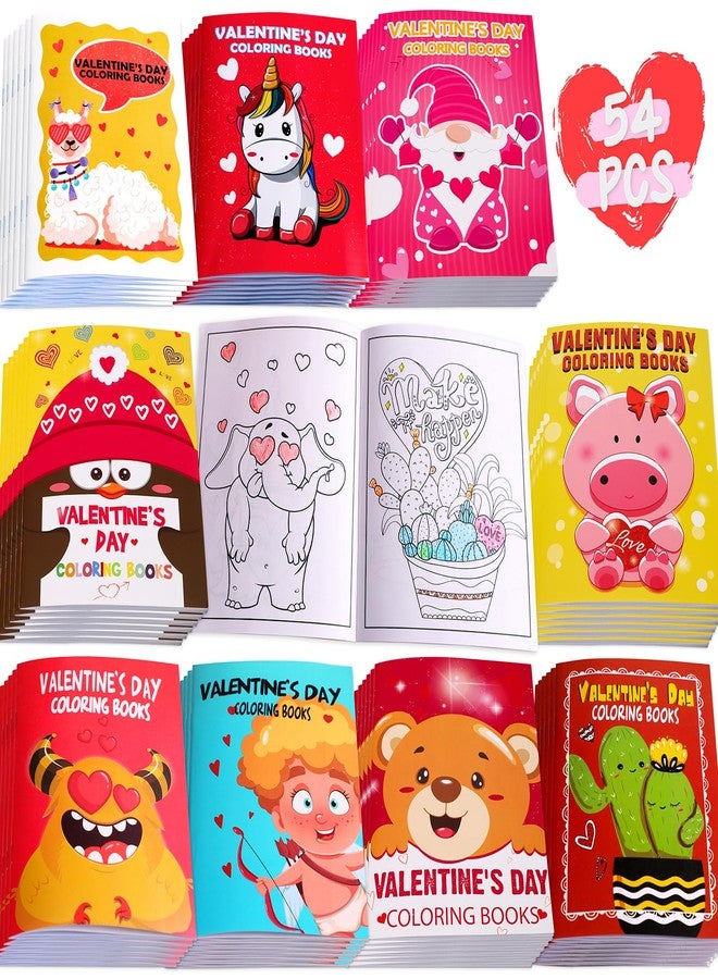 Eternity sky 54PCS Valentines Coloring Book for Kids-Valentine's Day Goodie Bag Stuffer Filler Gift School Classroom Activity Party Favors Supplies - Image 1